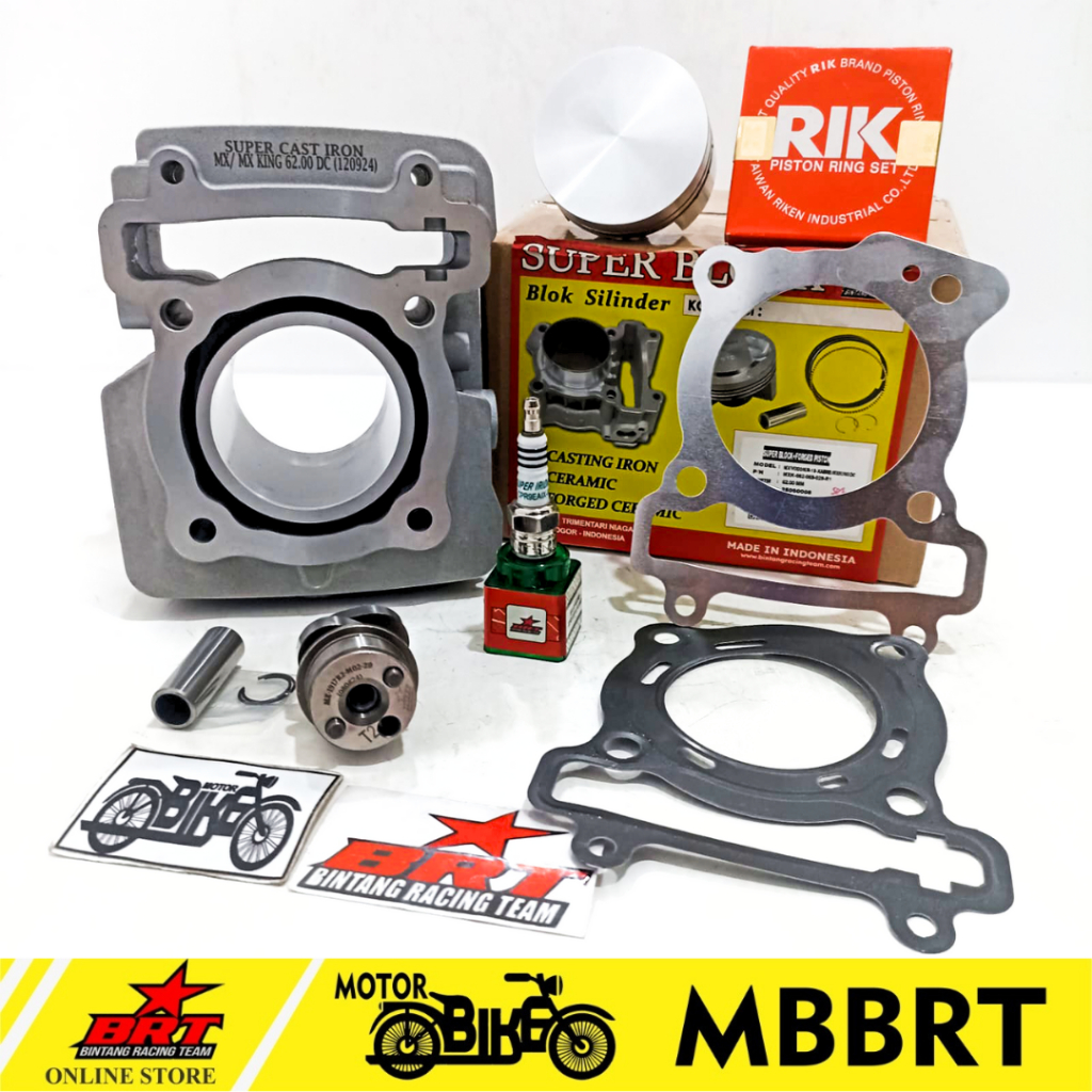 PAKET BORE UP BLOK BRT & NOKEN AS CAM BRT JUPITER MX MX KING VIXION OLD R15 NVL NVA XABRE 62mm