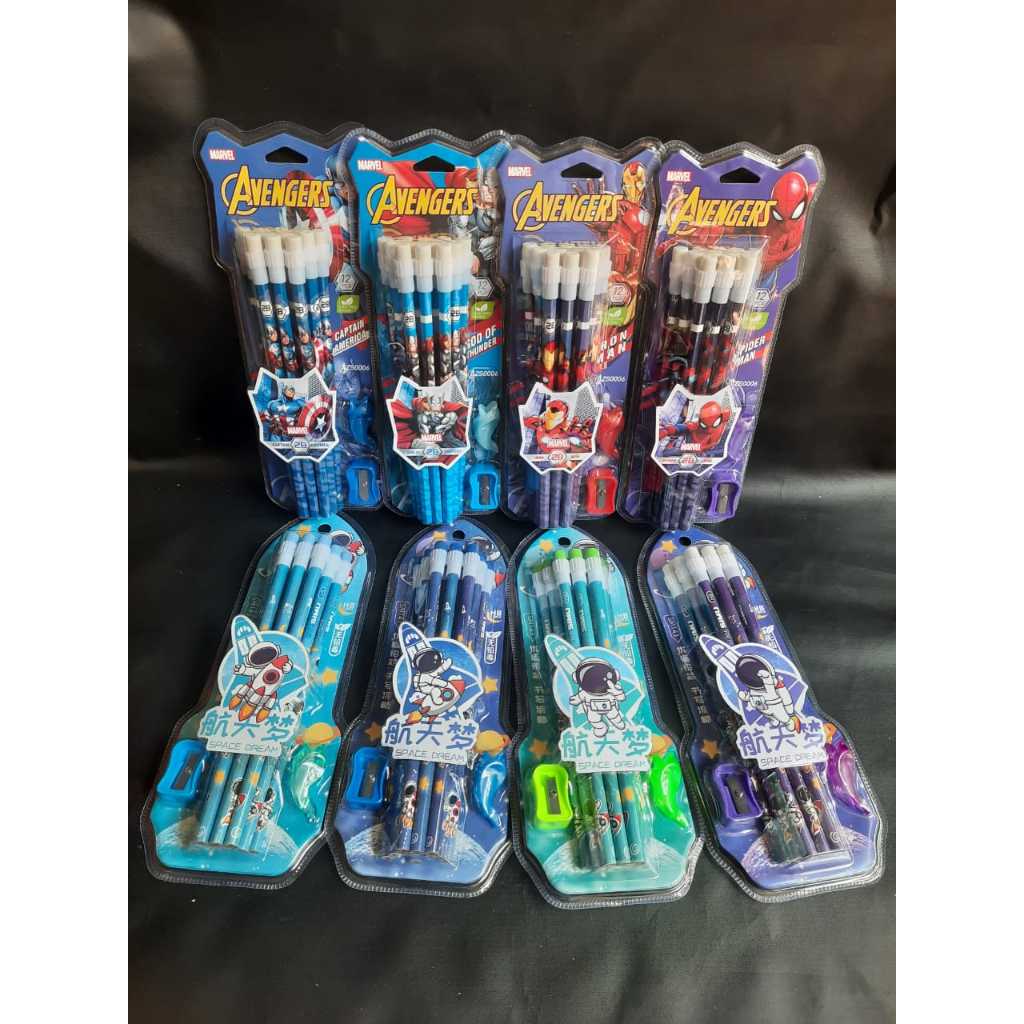 

[1 PACK isi 12 PCS] Pencil 2B Karakter / Pensil Fancy Kayu Murah