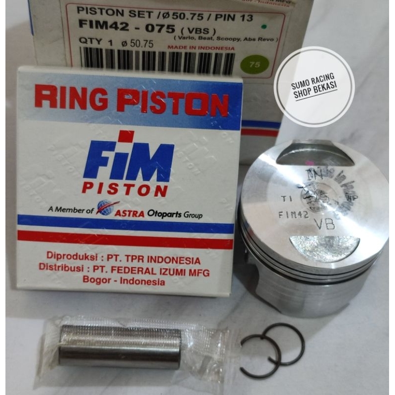 PISTON SEHER FIM VARIO BEAT REVO KARBU 50,5 50,25 50,75 51 PIN PEN 13 FIM42