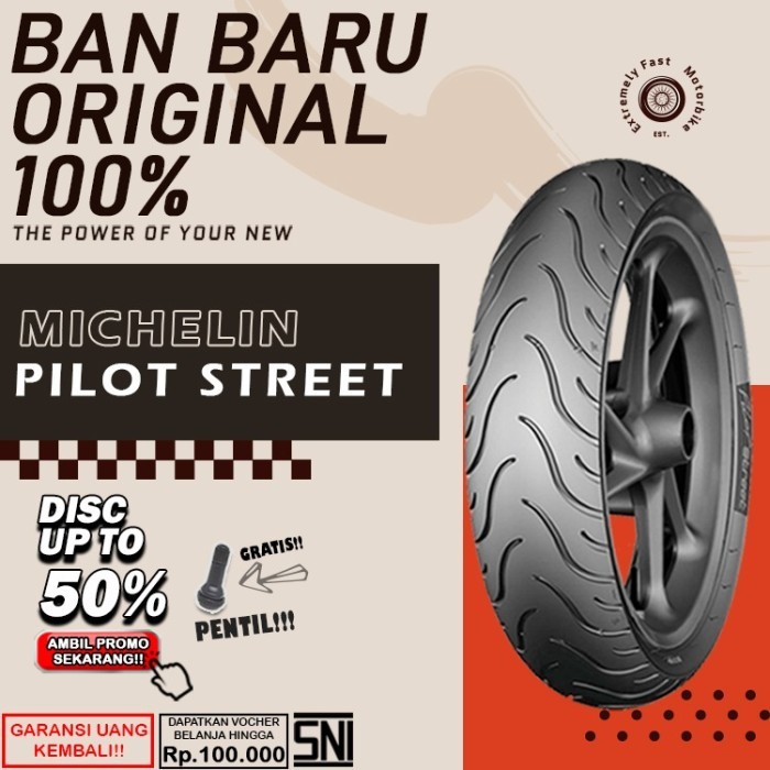 Ban Motor Matic Tubeless Michelin Pilot Street Ring 14 Ban Motor Beat Vario Tubles  Sepasang Ring 14
