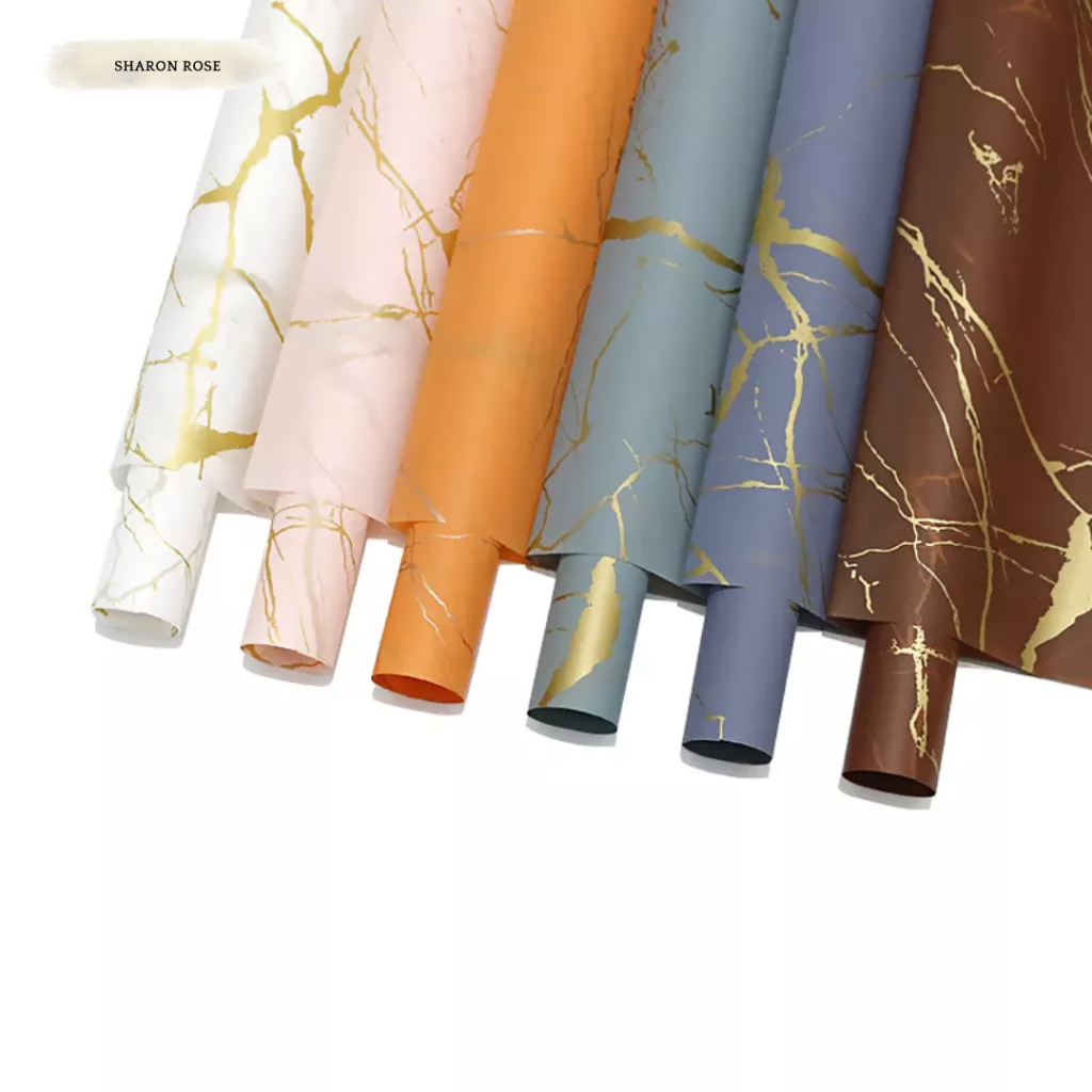 

GOLD MARBLE CELLOPHANE FLOWER WRAPPING WATERPROOF / KERTAS BUKET BUNGA GOLD MARBEL 07