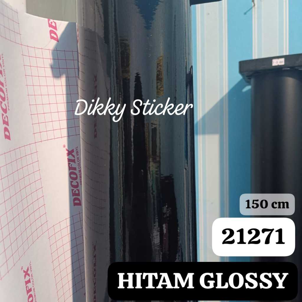 SKOTLET/STICKER VYNIL DECOFIX HITAM GLOSSY 152 CM KODE 21271