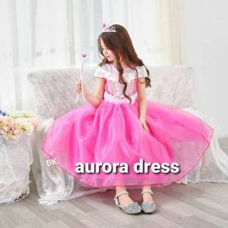 IDEKOSTUM PRINCESS AURORA DRESS PINK / GAUN PESTA ULANG TAHUN ANAK BAJU