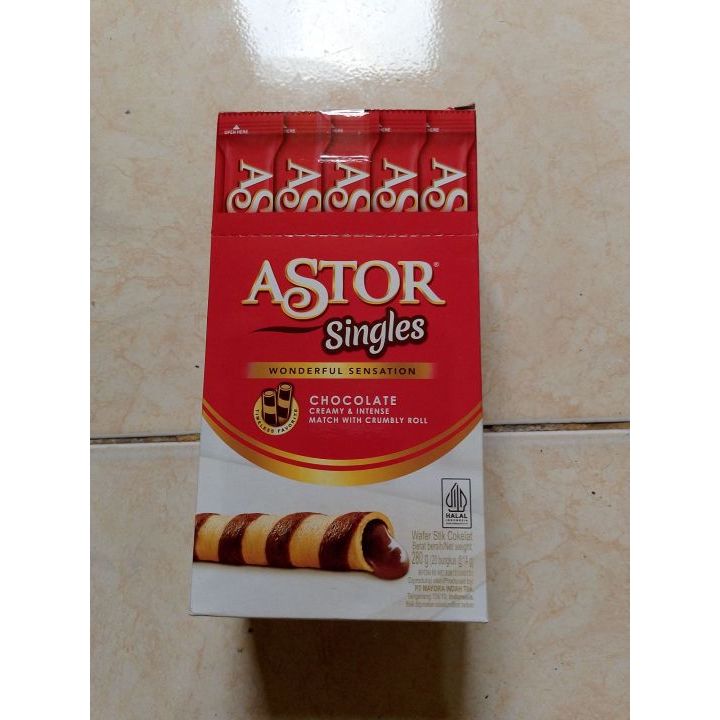 

Wafer stick coklat Astor singles ( 20pcs/box)