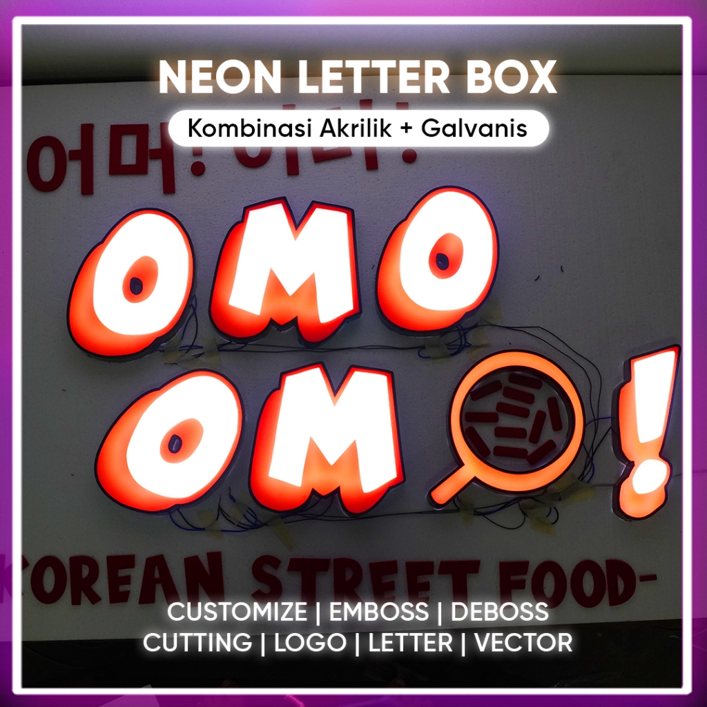 Huruf Timbul Custom Kombinasi Akrilik dan Galvanis Proses Cepat