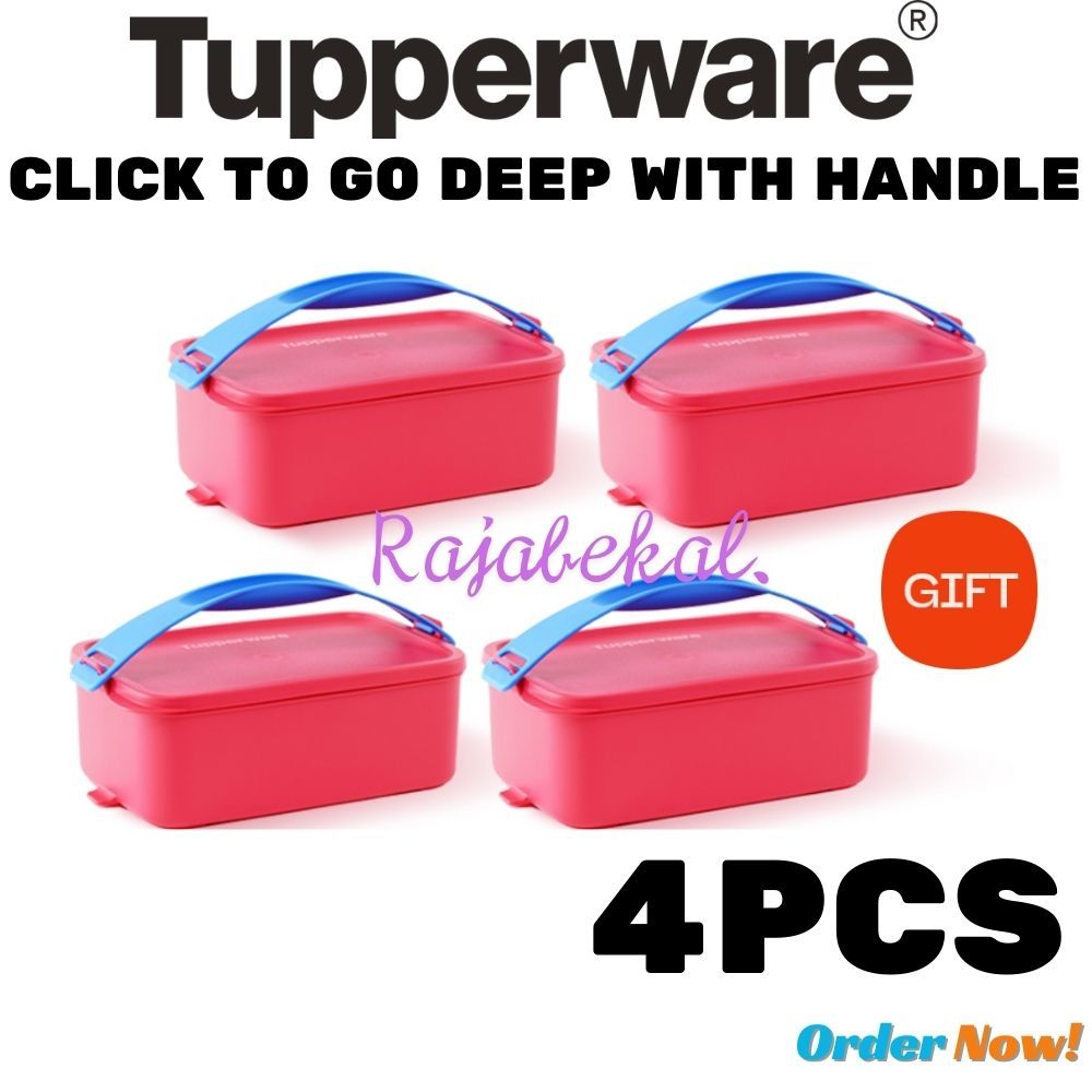 PROMO Tupperware Click To Go Deep Pink 4pcs