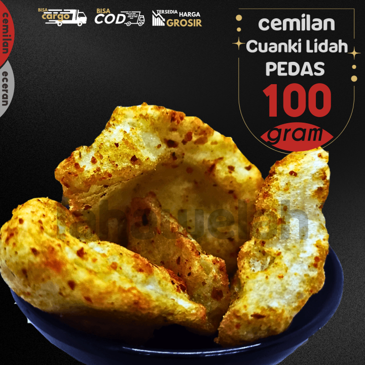 

Cemilan Keripik Cuanki LIDAH PEDAS GURIH 100gr by Lahawelah