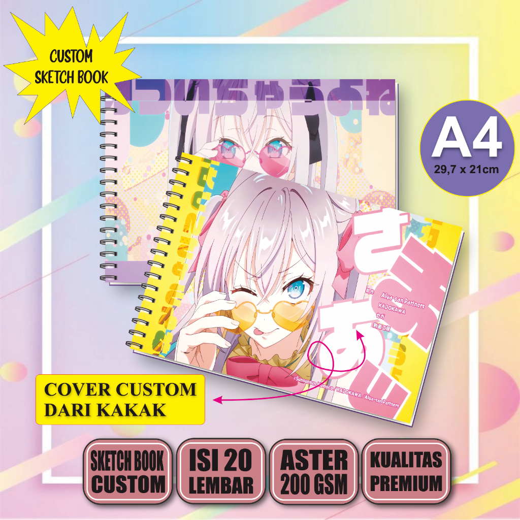 

Sketchbook Custom A4, Buku Gambar Vertikal Jilid Spiral 20 Lembar/40 Halaman