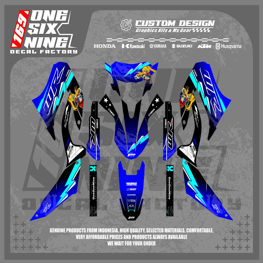 Decal Yamaha Wr 155 Hitam Biru - Decal Custom Yamaha Wr 155