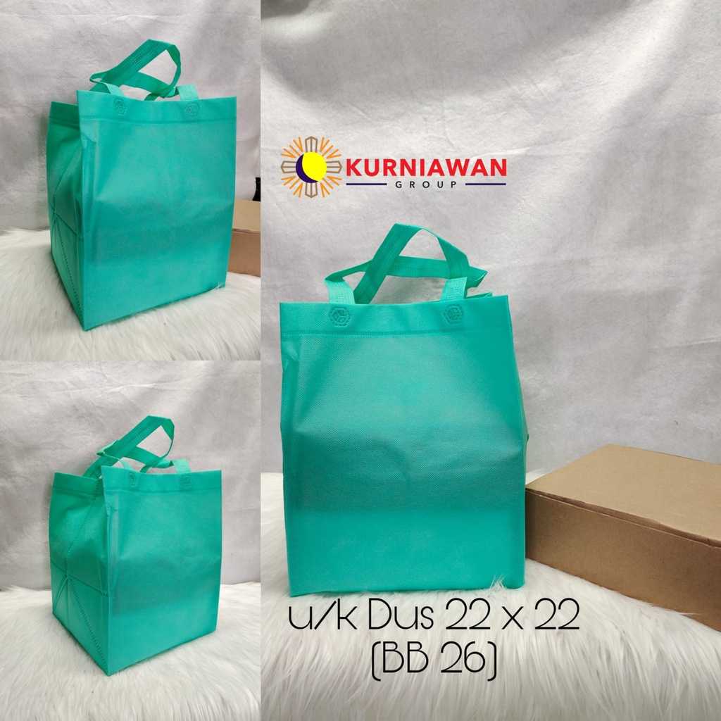 

TAS BOX KUE/DUS KOTAK NASI SPUNBOND PRESS UNTUK KOTAK 22 x 22PER LUSIN (BB26)