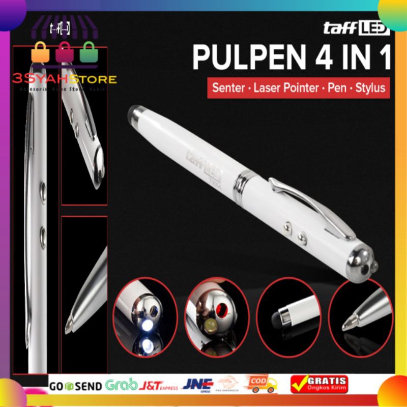 

Pulpen Pen 4 in 1 Senter Laser Pointer Pen dan Stylus
