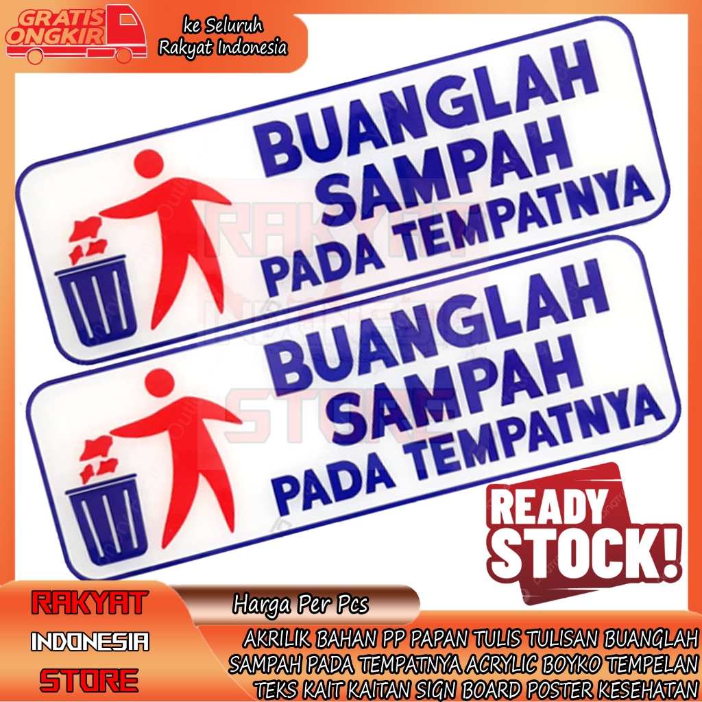 

Stiker Label Acrylic Buanglah Sampah Pada Tempatnya Akrilik Sign Signage Board Tanda Larangan Tulisan Tulis Sticker Ruangan WC Kamar Mandi Masjid Kantor Sekolah Restoran Rumah Makan Tempat Wisata Acrylik Akrilic Tempel Kaca Dinding Dapur