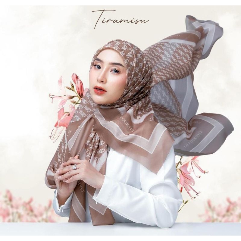 Segiempat Hijab Kerudung Motif lily Series new #banieskop#jurney#buttonscraves#deenay kw#jp kw#joern