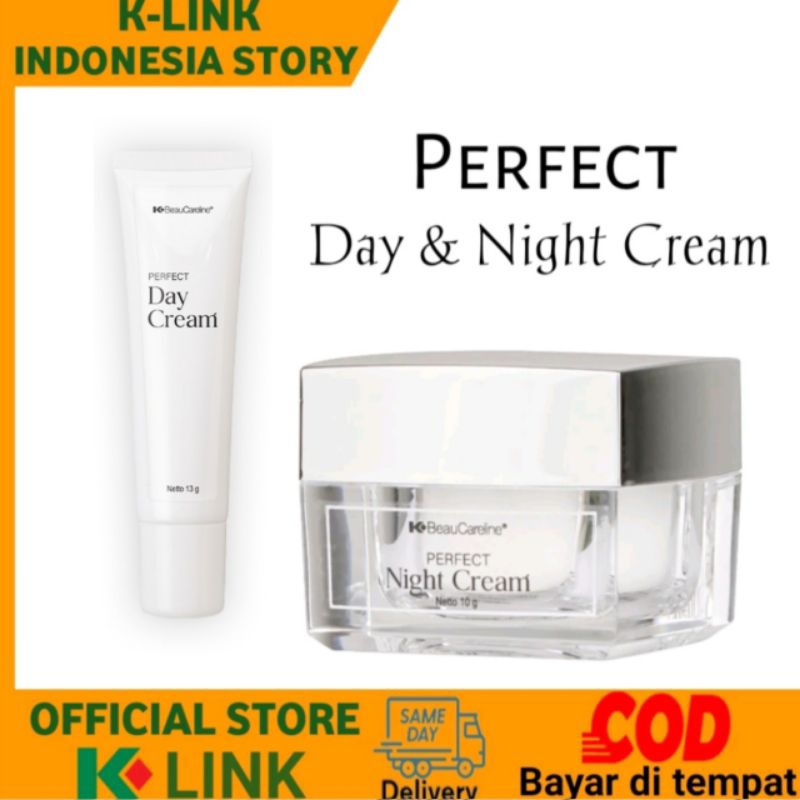 K Perfect Beaucareline Day cream kemasan baru and Night cream beauty with flawes Skin