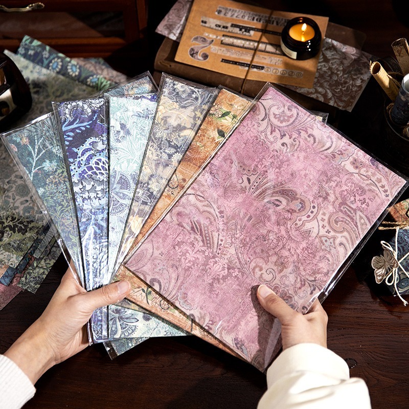 

[Artopia] 20 Lembar Kertas Deco Besar Baroque Pattern Paper Scrapbook Bujo Journaling DIY Vintage