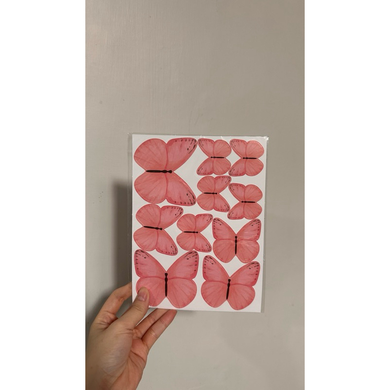 topper kupu kupu hiasan kue dekorasi kue / stiker kupu kupu