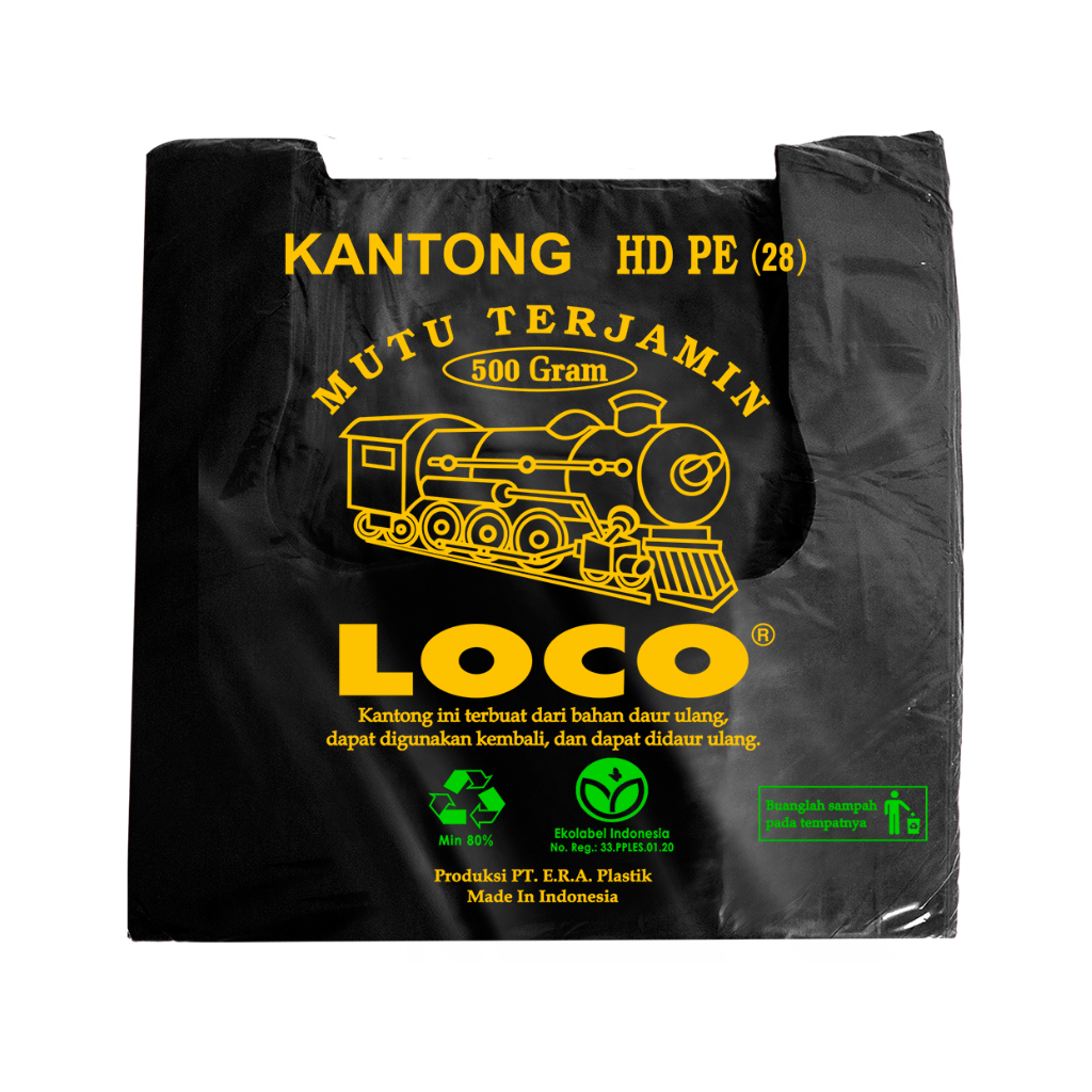 Kantong Plastik Kresek Warna Hitam Plastik Loco Tebal  Uk 28 x 48