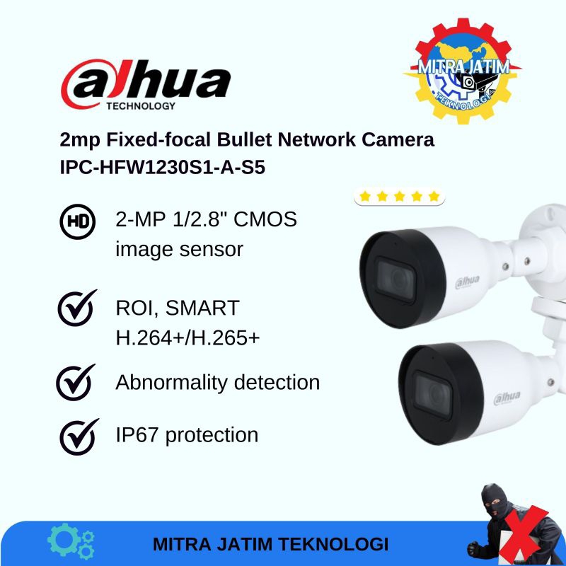 IP Camera Outdoor DAHUA 2mp IPC-HFW1230S1-A-S5