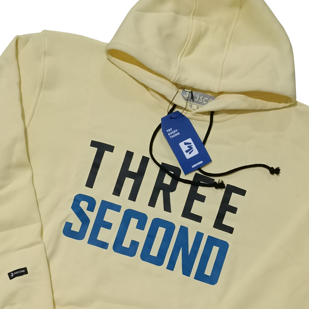 Hoodie Sweater 3second Pria Wanita Unisex Switer Oversize Panjang Katun Distro Tebal Free Stiker