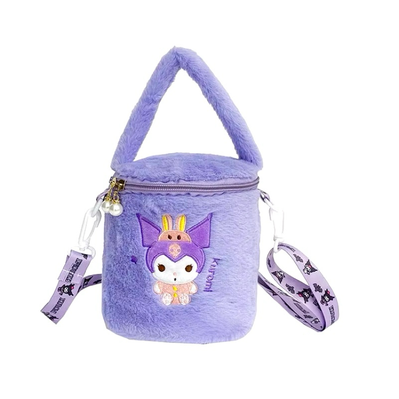 [Ready Ori BKK] Tas Bahu Bulu Kuromi/ Tas Sanrio kuromi/ Tas Makeup Kuromi/ Pouch Make Up Kuromi Ori