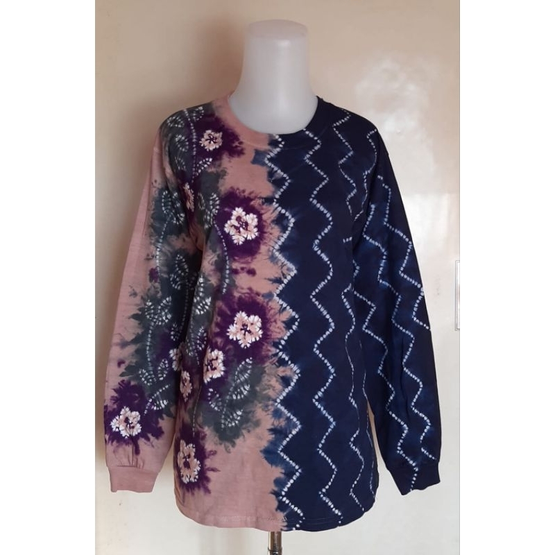 Baju Kaos Sasirangan Olahraga Atasan Lengan Panjang Wanita Pria Katun Motif Etnik Unik Oleh Oleh