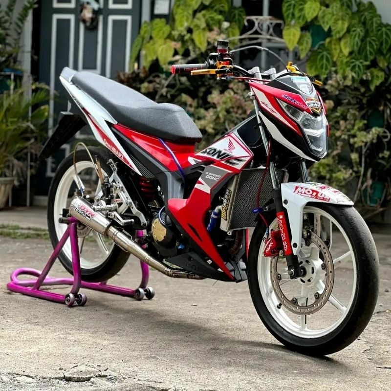 striping sticker lis decal standar ori honda sonic 2019 merah putih