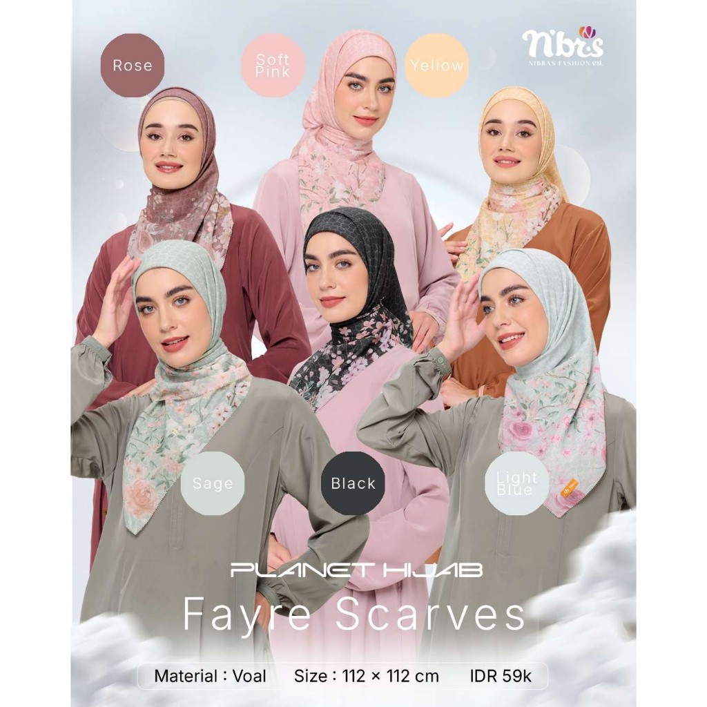 FAYRE SCARVES HIJAB MOTIF NIBRAS TERBARU_NHS PLOSO JOMBANG