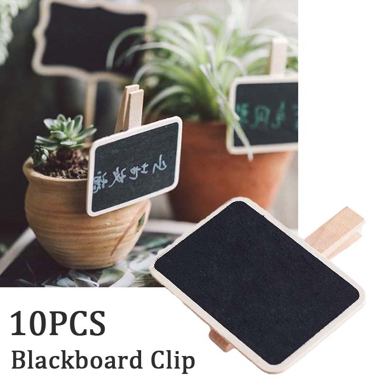 

10pcs Mini Blackboard Papan Tulis Cafe Papan Tulis Mini Papan Tulis Menu Papan Tulis Kapur Kayu Clip Bahan Kayu Papan