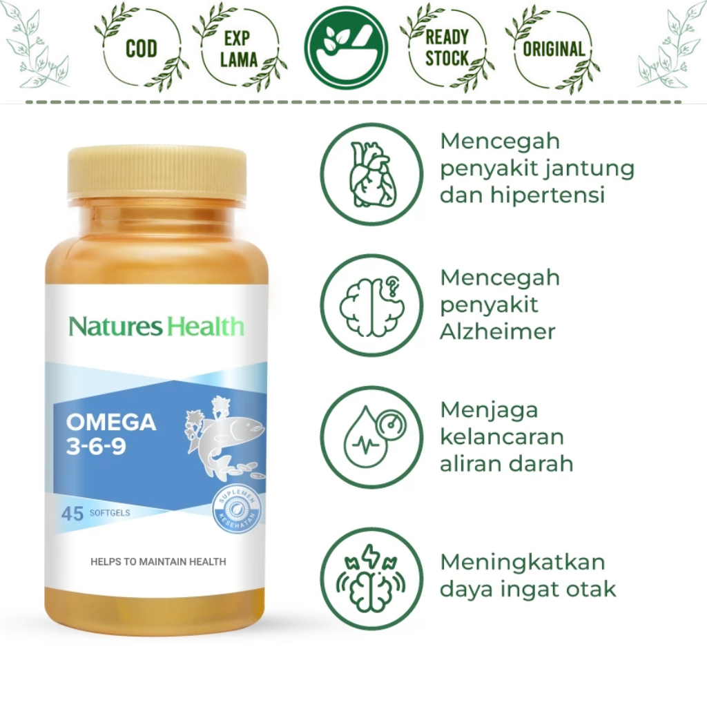 NATURES HEALTH OMEGA 3 6 9 45 SOFTGELS NATURE HEALTH OMEGA 3-6-9