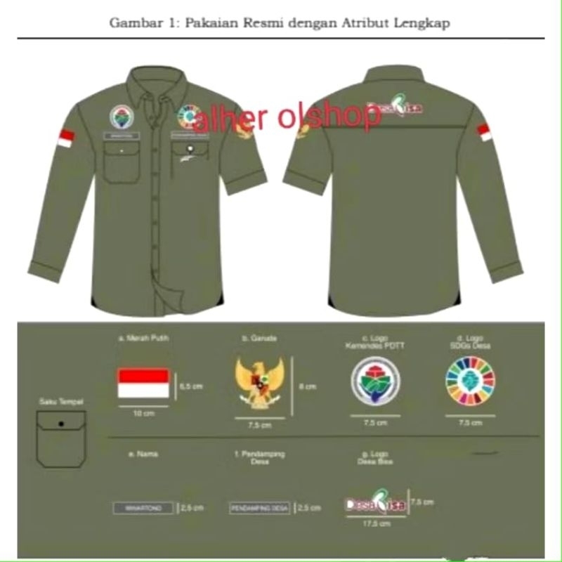 kemeja KEMENDES baju KEMENDES Pdh KEMENDES kemeja sdgs desa baju sdgs desa seragam sdgs desa kemeja 