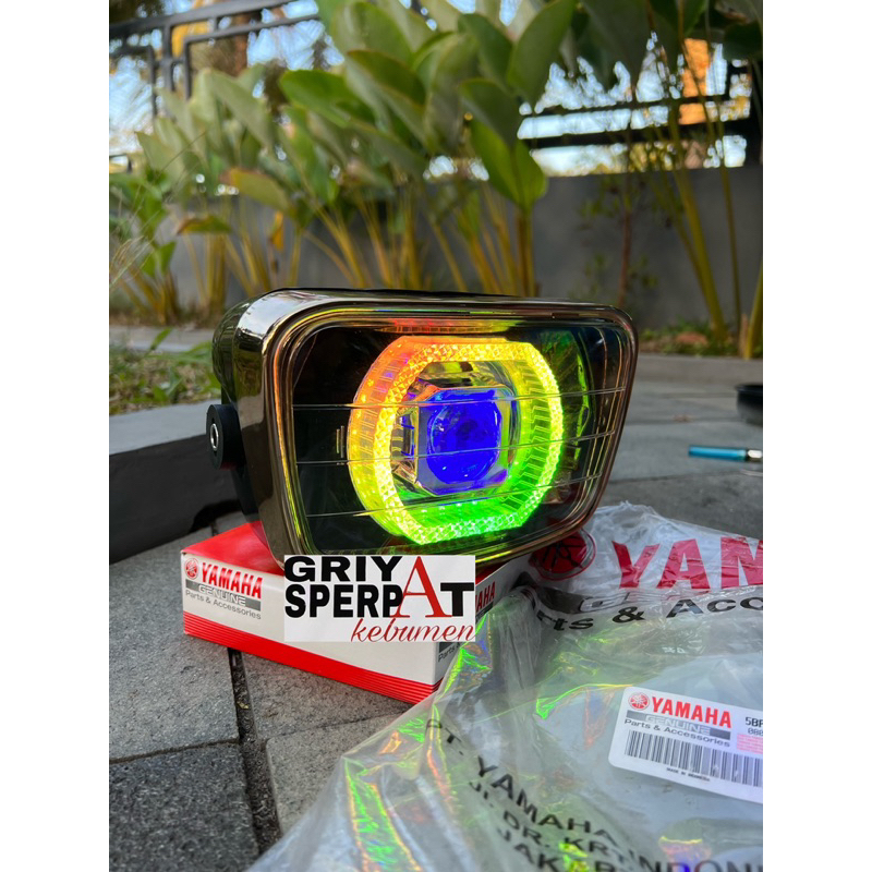 lampu depan rx king se gold ring batok original costome billed biled matrix RGB