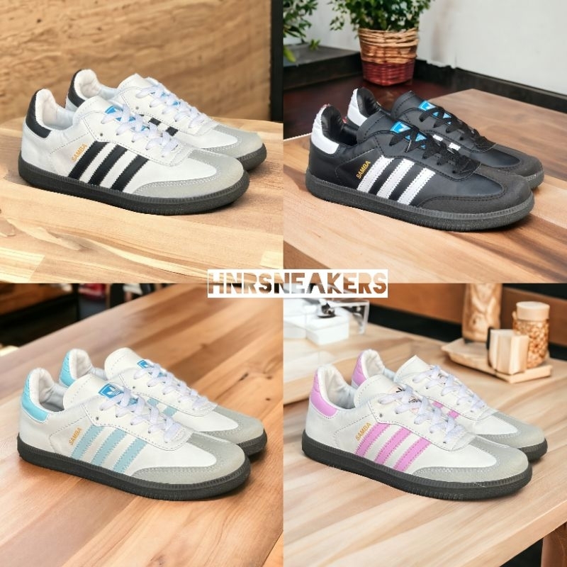 Sepatu Sneakers Pria dan Wanita Adidas Samba Putih Hitam