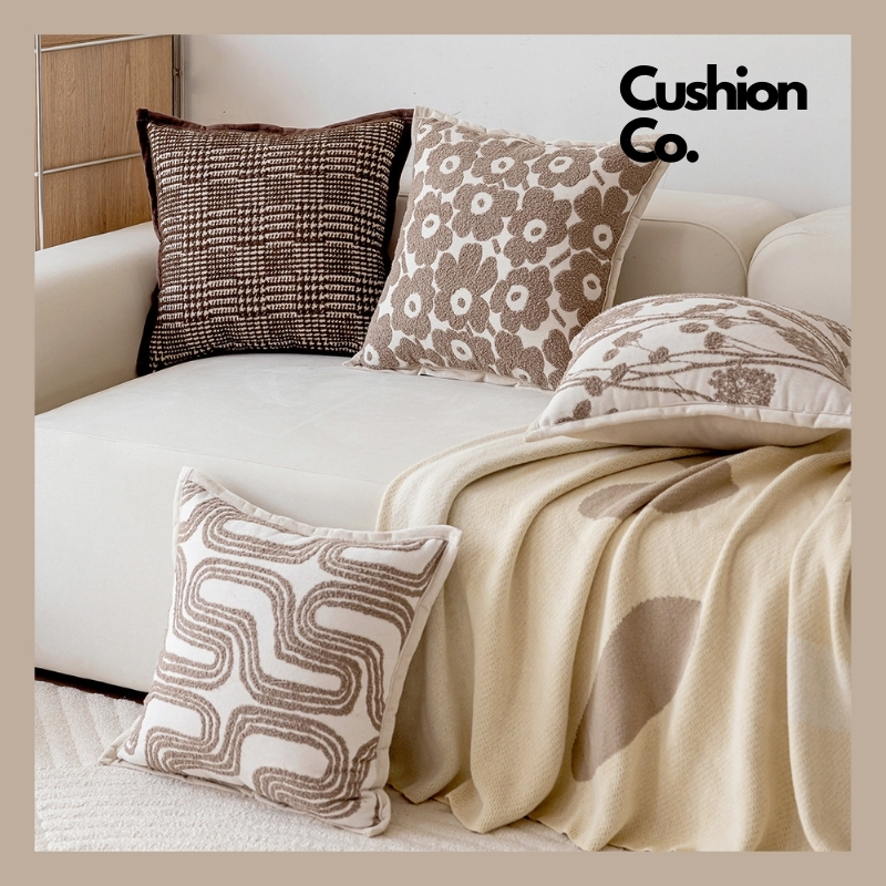 Cushion Co Sarung Bantal Sofa Kursi Cushion Cover Premium French Poppy Flower Cushion Pillowcase Mod