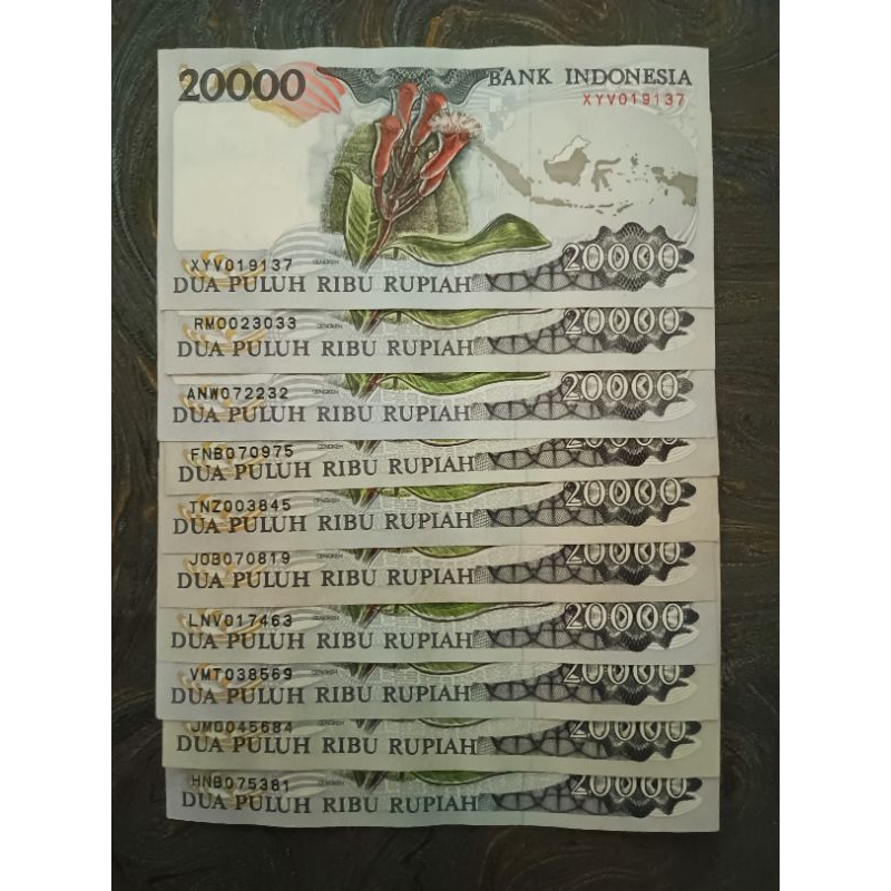 Uang Kuno 20000 Rupiah Cendrawasih 1992