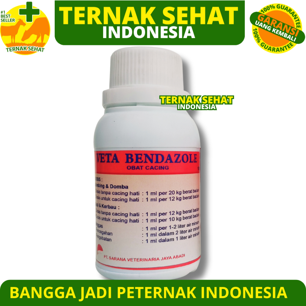 VETA BENDAZOLE 100ML - Obat Cacing Ternak - Obat Cacing Sapi - Obat Cacing Kambing - Obat Cacing Dom