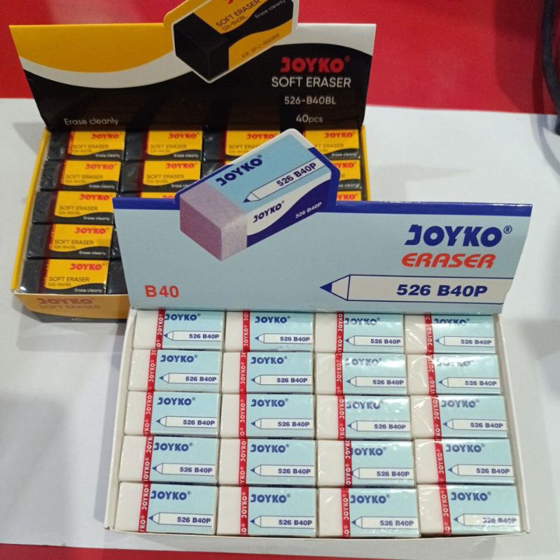 

Penghapus Pensil Putih Dan Hitam Kecil JOYKO 526-B40P & 526 B40BL Small Rubber Eraser