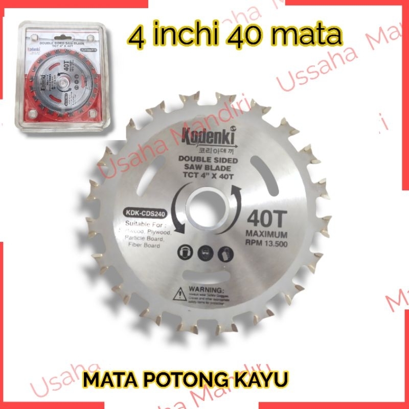 Mata Gergaji Gerinda Kayu 4 inchi 40T Diuble Sided Saw Blade