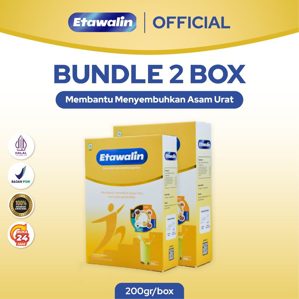 

PAKET 2 BOX Etawalin - Susu Kambing Etawa Herbal Solusi Asam Urat dan Nyeri Sendi