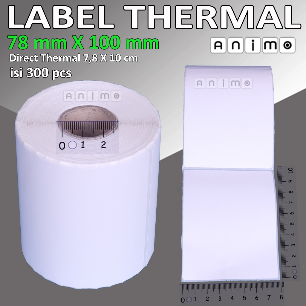 

LABEL BARCODE THERMAL 78 X 100 MM isi 300 Pcs - LABEL Direct THERMAL 78 X 100 MM - Stiker Thermal 78 X 100 mm isi 300 pcs