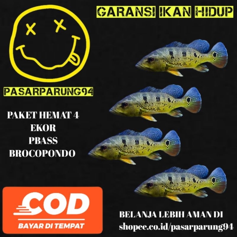 paket 4ekor pbass brocopondo 8-10cm