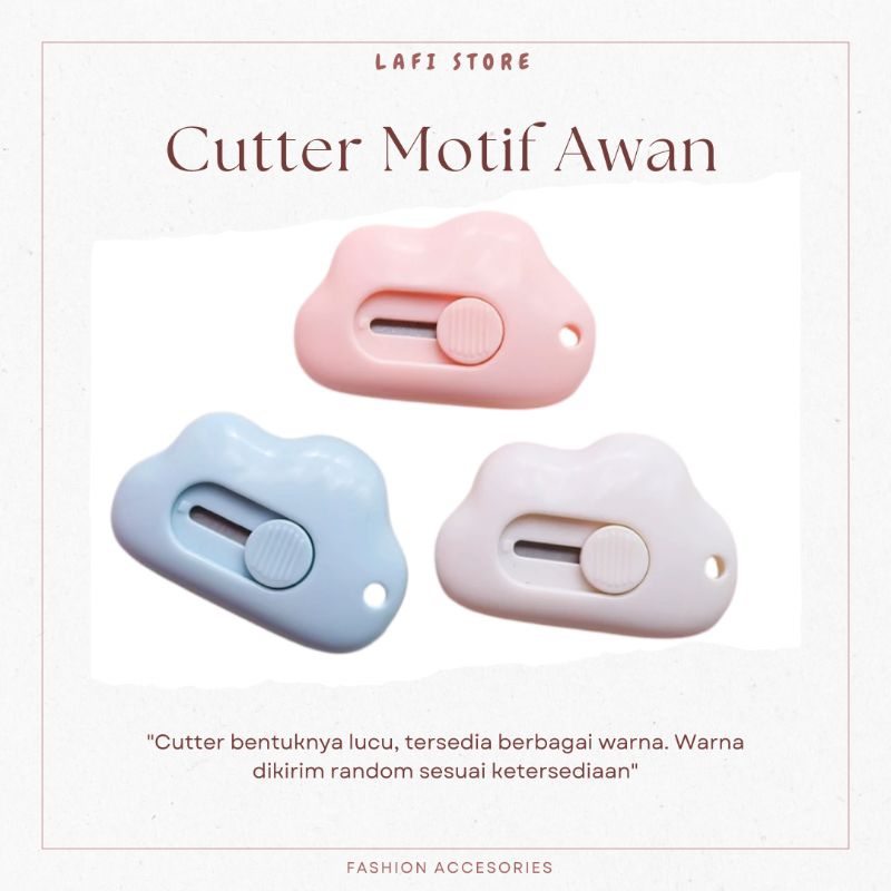 

LAFI - 993 Cutter Mini / Cutter Mini Pisau Kecil Bentuk Awan / Cutter Mini Bentuk Awan / Pisau Pemotong Mini Lucu / Travel Cutter