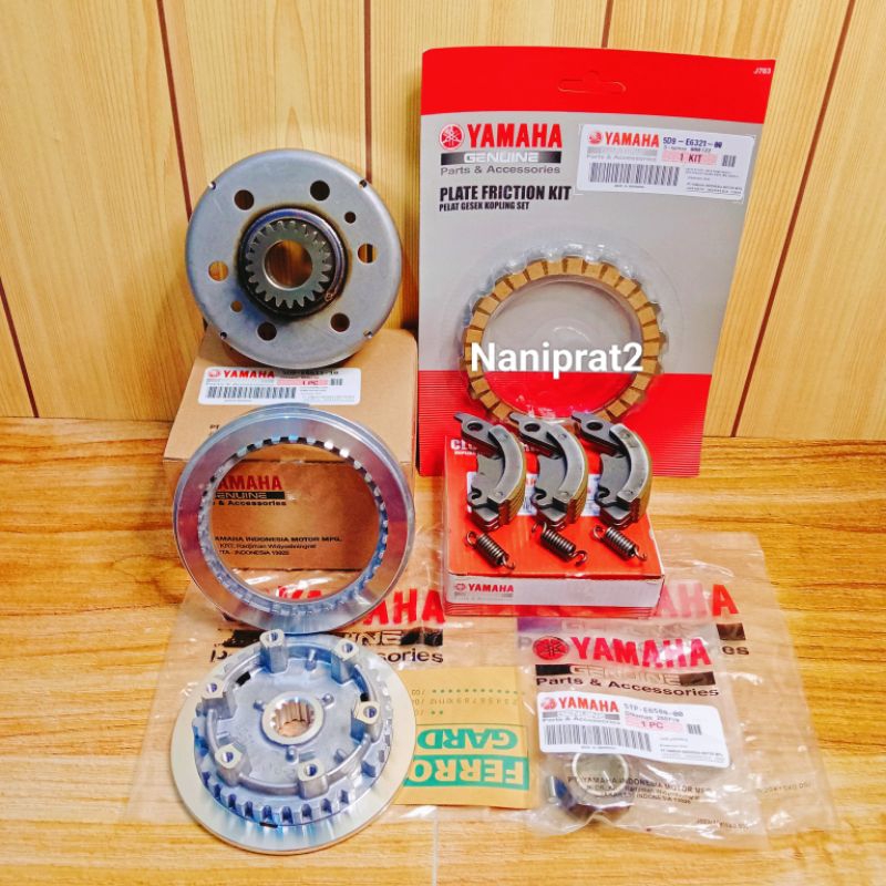 Paket 5 barang Mangkok Ganda 21T 5D9 + Ganda + Rumah Kopling + Plat kopling + Cage Yamaha Vega zr
