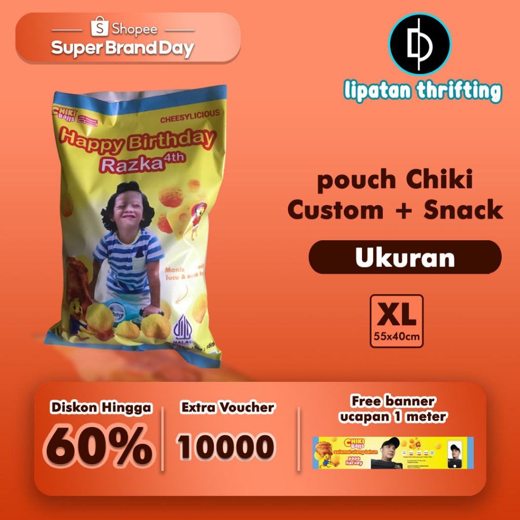 

(1 HARI JADI) CHIKI JUMBO + Snack isi 25-30 pcs