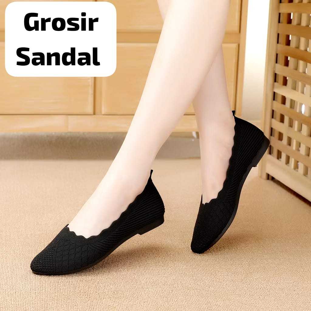 sepatu wanita balet rajut IMPORT