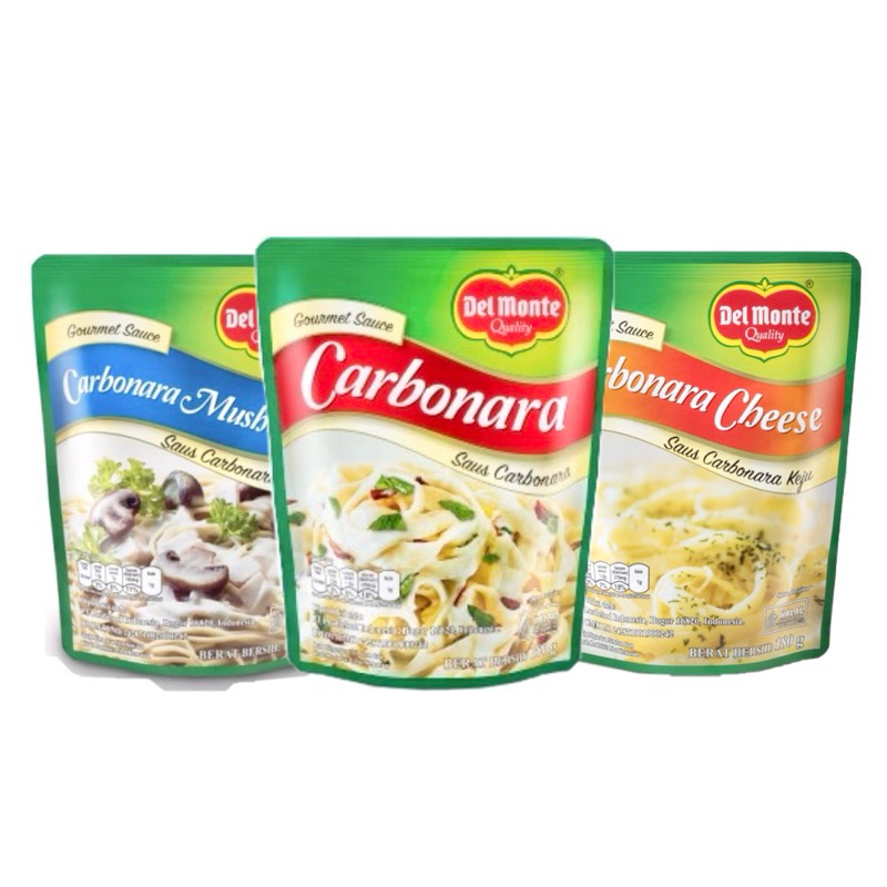 

Delmonte gourmet saus carbonara / saus carbonara mushroom 180 gram