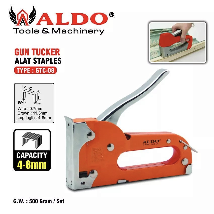 

Staples Stapler Tembak Gun Tacker Aldo GTC 08 4-8mm