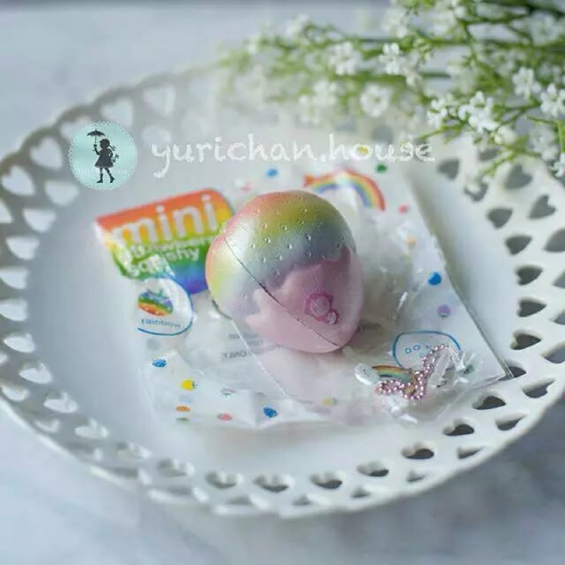 SALE SQUISHY MINI STRAWBERRY RAINBOW PINK by PUNIMARU