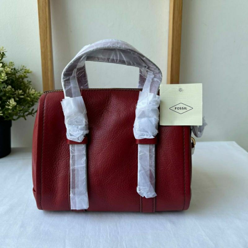 Fossil Carlie Mini Satchel Scarlet