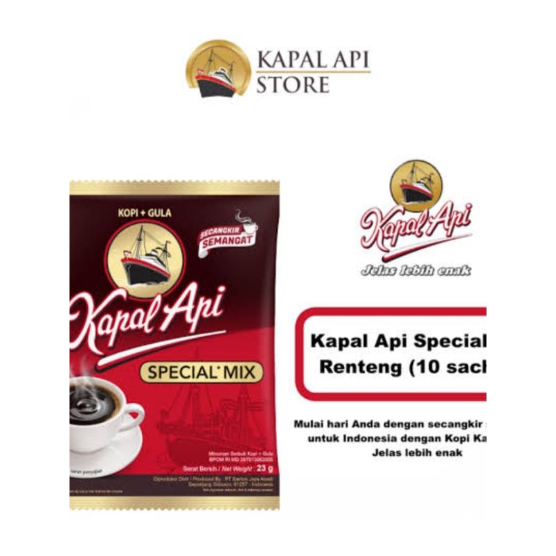 

Kopi Kapal Api Special mix 23gr kopi+gula