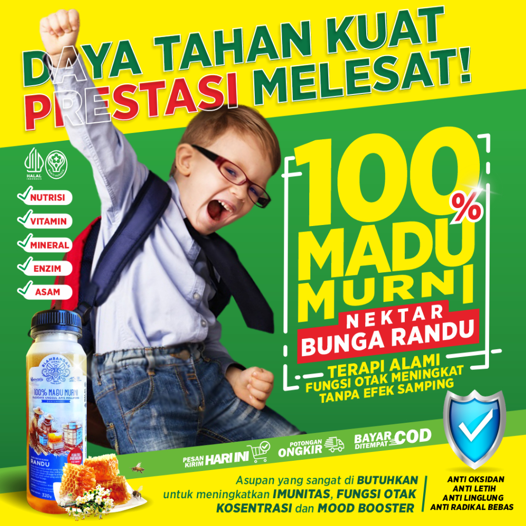 

Blambangan Honey - 100% Madu Murni Asli Alami Bunga Randu : Fungsi Otak Fokus Konsentrasi Anak 330g